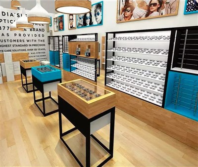 Modern Tasarımlı Teşhir Optik Vitrin Rafları