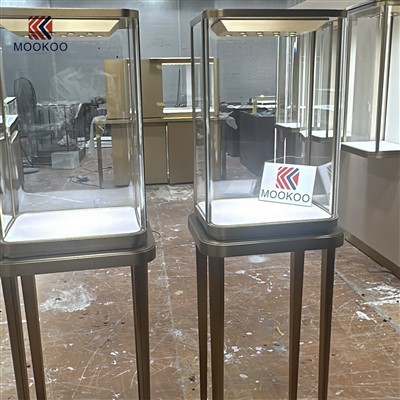 Ticari Kullanım İçin Modern Paslanmaz Çelik Takı Saat Vitrini İç Tasarım Lisanslı Mücevher Vitrin Mağazası