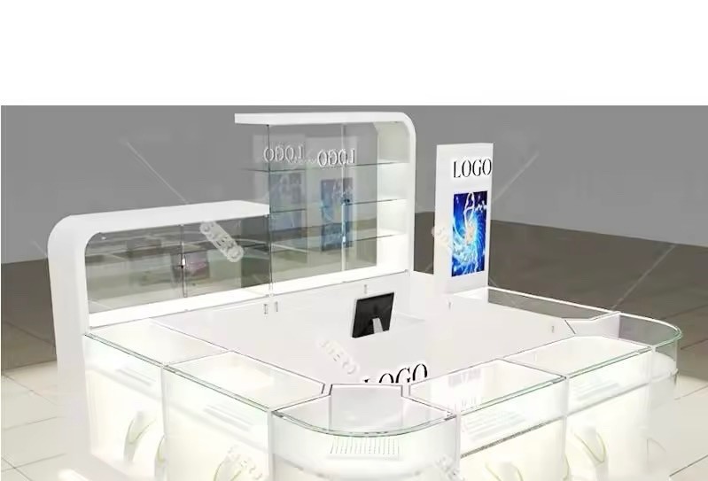 Paslanmaz Çelik Takı Vitrin Alışveriş Merkezi Kiosk