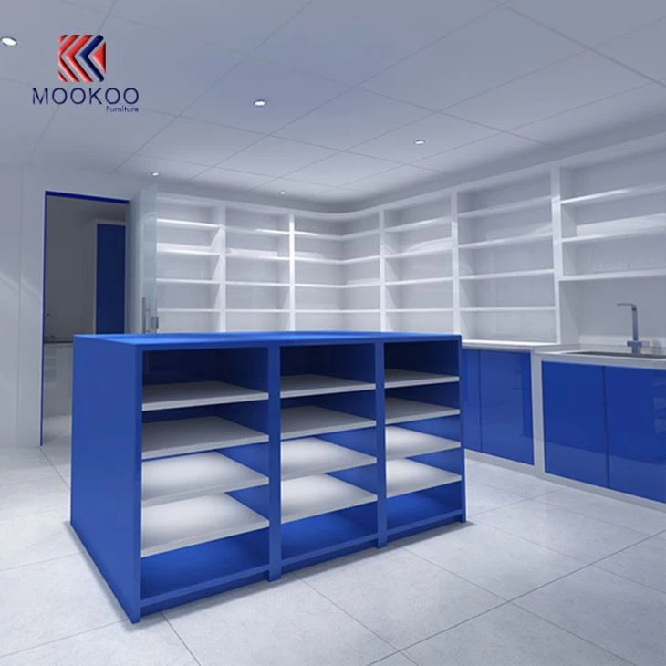 Customized Display Floor Stand Design Farmacia Shop Interior Furniture Drug Store Display